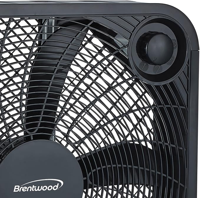 Kool Zone F-20SB F-20S 3-Speed 60-Watt 20-In. Box Fan (Jet Black), alternate product view 2