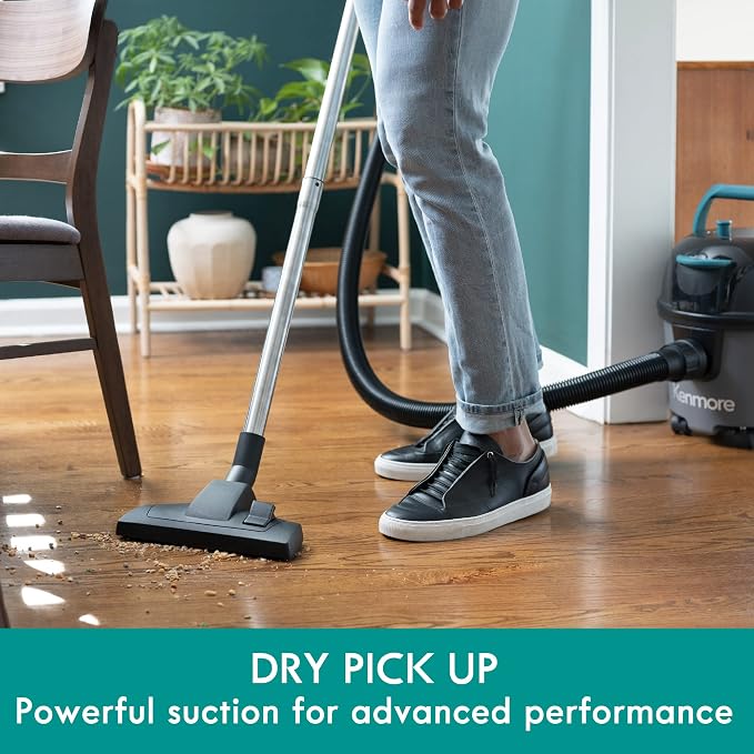 KW3010 Bagged Canister Vacuum 3 Gallon Lightweight Cleaner High Efficient with 3 Cleaning Tools & Washable Filter for
