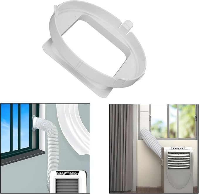 KY25 Exhaust Duct Interface for Portable Air Conditioner, 5.9 inch A/C Hose Tube Pipe Connector, White Plastic, Hardware