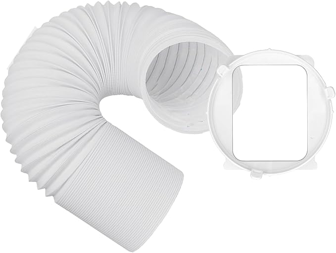 KY25 Exhaust Duct Interface for Portable Air Conditioner, 5.9 inch A/C Hose Tube Pipe Connector, White Plastic, Hardware