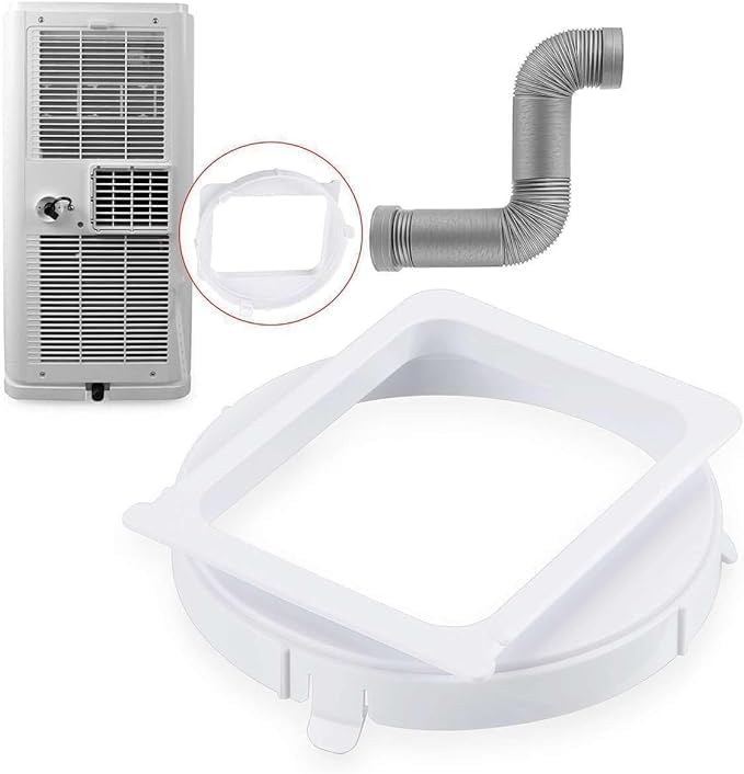 KY25 Exhaust Duct Interface for Portable Air Conditioner, 5.9 inch A/C Hose Tube Pipe Connector, White Plastic, Hardware
