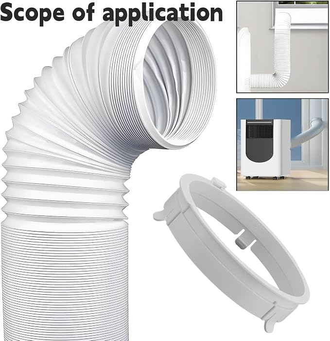KYR35 Exhaust Duct Interface for Portable Air Conditioner 5.9 inch A/C Hose Tube Pipe Connector White Plastic, alternate
