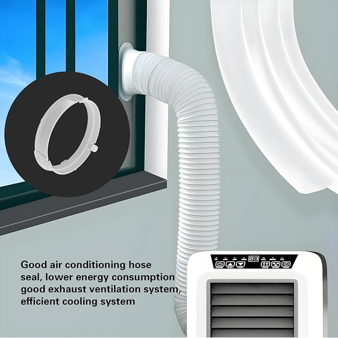 KYR35 Exhaust Duct Interface for Portable Air Conditioner 5.9 inch A/C Hose Tube Pipe Connector White Plastic, alternate