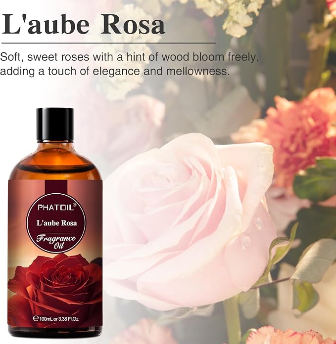 L'aube Rosa Fragrance Oils for Aromatherapy, 3.38FL.OZ Diffuser Oils for Home, Perfect for Aromatherapy, Humidifiers, Yoga