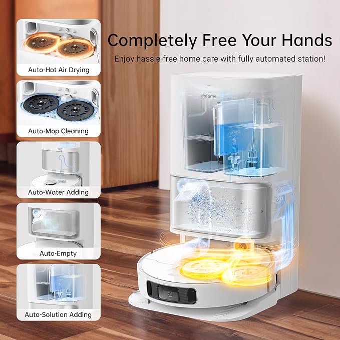 L10s Ultra Robot Vacuum and Mop Combo, Auto Mop Cleaning and Drying, Self-Refilling and Self-Emptying Base for 60 Days of