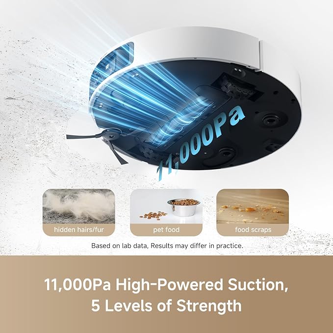 L40 Ultra Robot Vacuum Self Emptying, 11,000Pa Suction Robot Vacuum and Mop Combo with Auto Cleaning Dock, 149°F Mop Washing