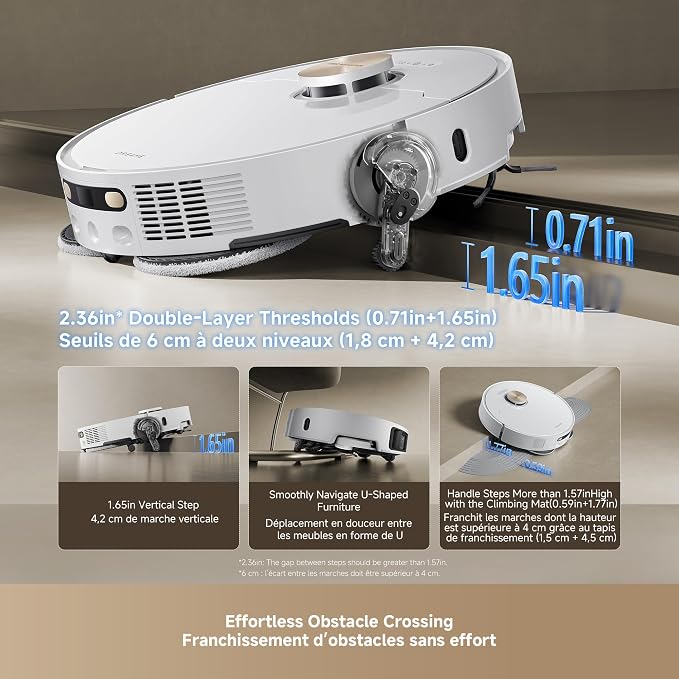 L50 Ultra Robot Vacuum and Mop White, 19,500Pa Suction, with Auto-Empty and Mop Self-Cleaning, Precise Obstacle Avoidance