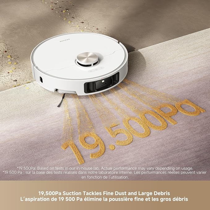 L50 Ultra Robot Vacuum and Mop White, 19,500Pa Suction, with Auto-Empty and Mop Self-Cleaning, Precise Obstacle Avoidance