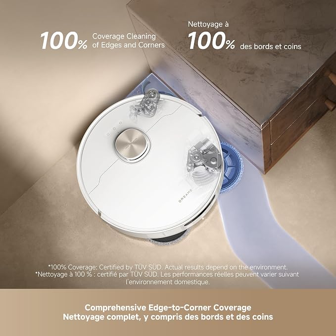 L50 Ultra Robot Vacuum and Mop White, 19,500Pa Suction, with Auto-Empty and Mop Self-Cleaning, Precise Obstacle Avoidance