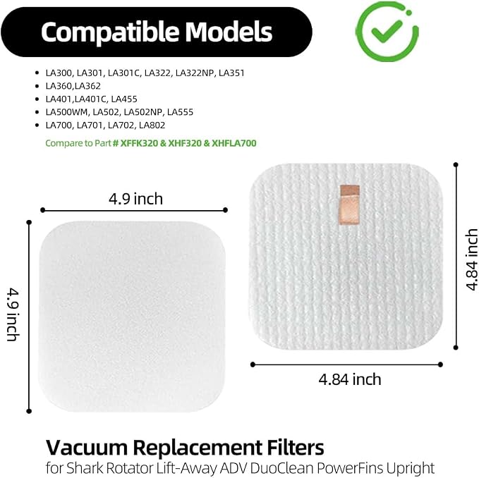 LA401 LA300 LA502 Vacuum Filter Replacement for Shark LA500, LA301, LA455, LA555, alternate product view 2