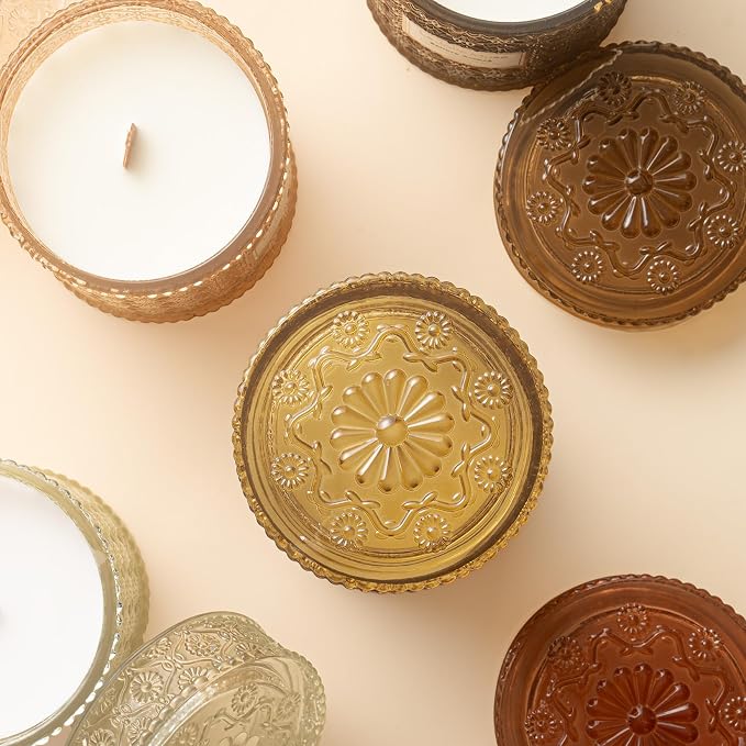 Ginger & White Musk Candle | Ginger, Lemongrass & Musk | 19 oz Wooden Wick | Natural Soy Wax | 90 Hours
