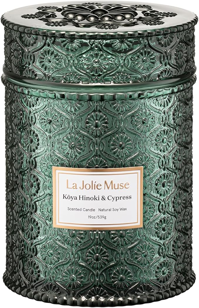 Kōya Hinoki & Cypress Candle | Pine, Hinoki & Cedarwood | 19 oz Wooden Wick Soy Candle | 90-Hour Burn |, product