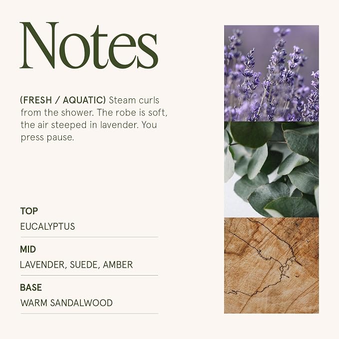 Lavender Suede Candle - Lavender, Eucalyptus, Sandalwood | 10 oz Natural Soy Wax | 55 Hours Clean Burn