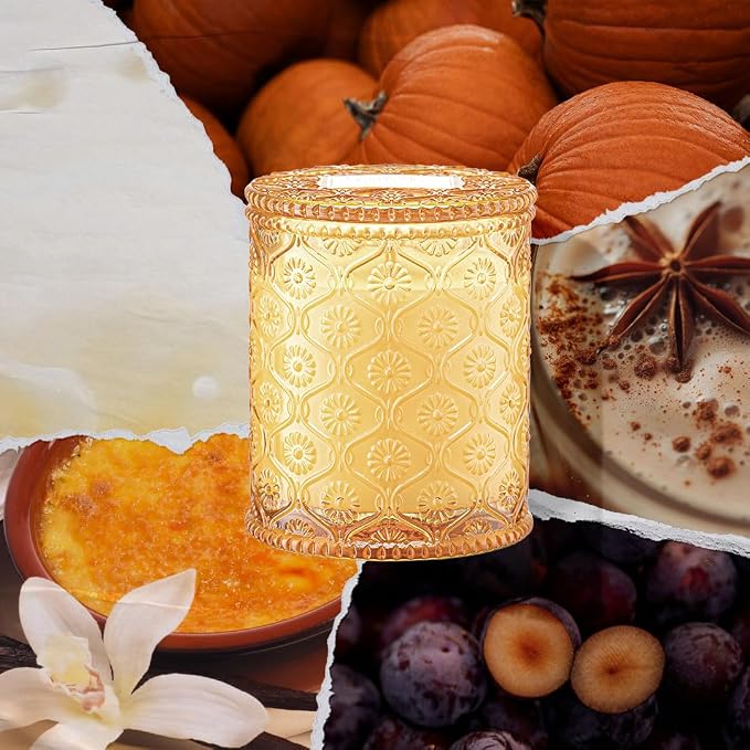 Pumpkin Chai Candle – Pumpkin, Spicy Chai & Vanilla Scent | 6 oz Natural Soy Wax | 40 Hours Clean Burn