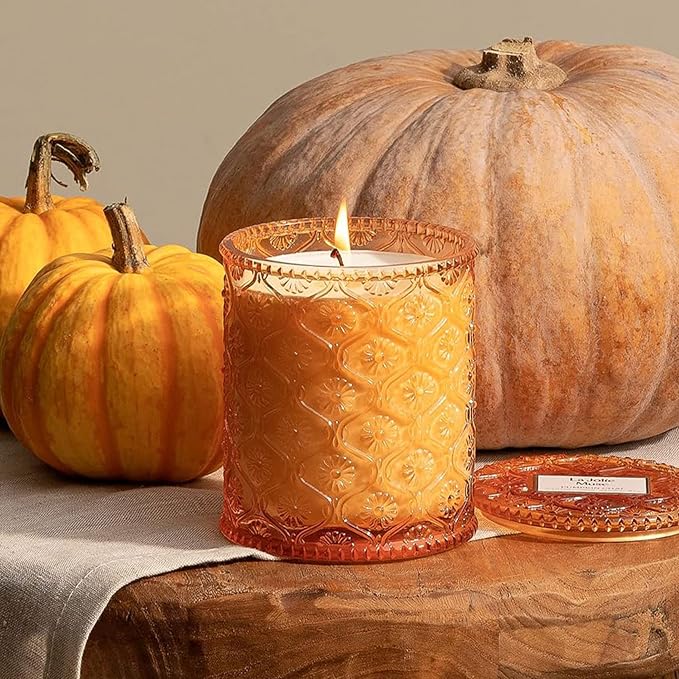 Pumpkin Chai Candle – Pumpkin, Spicy Chai & Vanilla Scent | 6 oz Natural Soy Wax | 40 Hours Clean Burn