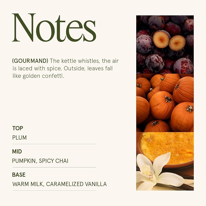 Pumpkin Chai Candle – Pumpkin, Spicy Chai & Vanilla Scent | 6 oz Natural Soy Wax | 40 Hours Clean Burn