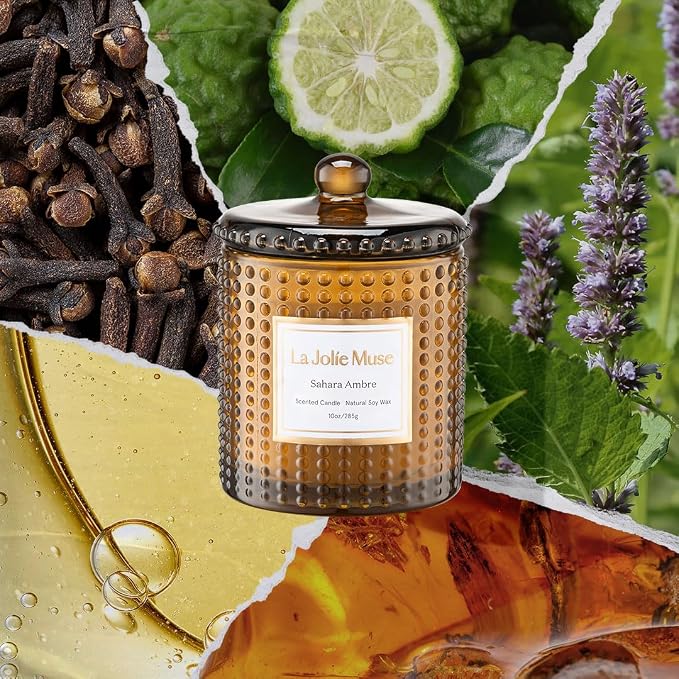 Sahara Amber Scented Candle | Bergamot, Clove & Amber | 10 oz Soy Candle | Natural Soy Wax | 55 Hours, alternate
