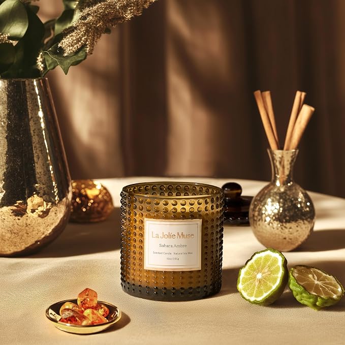 Sahara Amber Scented Candle | Bergamot, Clove & Amber | 10 oz Soy Candle | Natural Soy Wax | 55 Hours, alternate