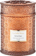 Sylvan Figue Candle | Fig Leaf, Red Berries, Sandalwood | 19 oz Large Wooden Wick Candle | Natural Soy Wax