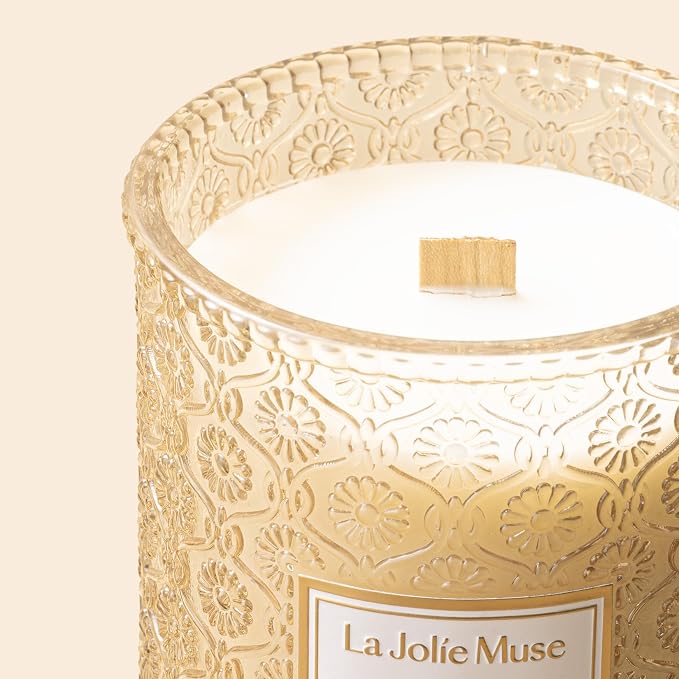 Vanilla Bomb Candle| Vanilla, Lemon Zest & Patchouli |19 oz Large Wooden Wick | Natural Soy Wax | 90 Hours