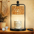 Lamp Candle Warmer Lamp with Timer Dimmer, Candle Warmer for Jar Candles Lights, Boho Candle Lamp Warmer with 2 Bulbs