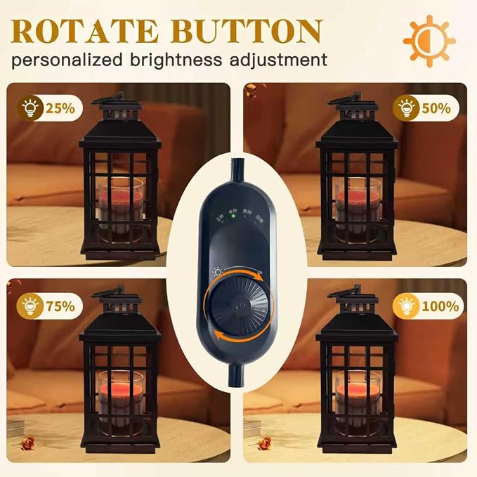 Lantern Candle Warmer with Timer Enclosed Metal Cross Design, Flameless Dimmable Warmer for Large Jar Candles, alternate