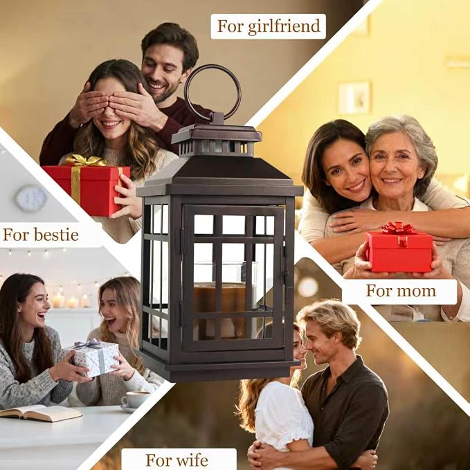 Lantern Candle Warmer with Timer Enclosed Metal Cross Design, Flameless Dimmable Warmer for Large Jar Candles, alternate