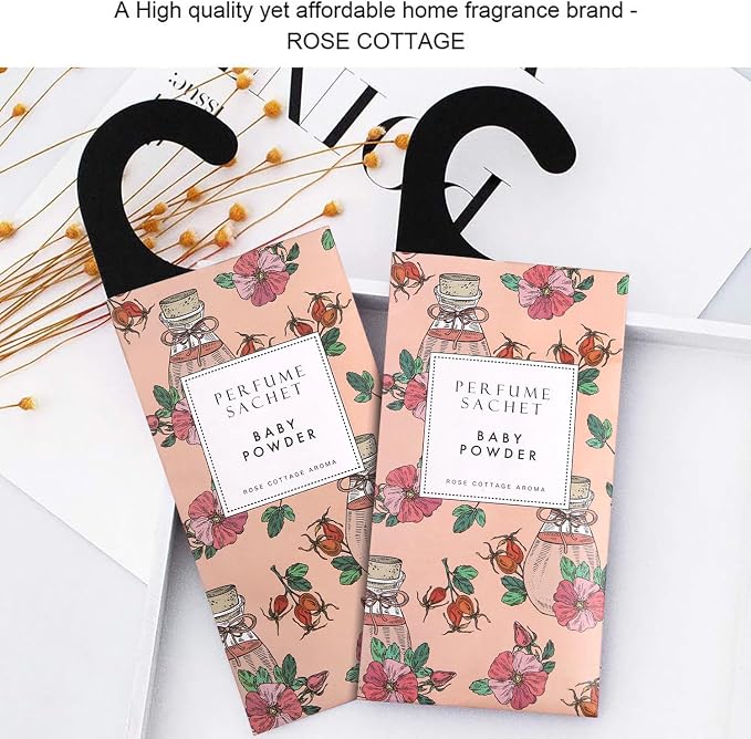 Large 12 Packs Baby Powder Hanging Closet Air Freshener Scented Sachets Long Lasting Smell Goods, alternate product view 7