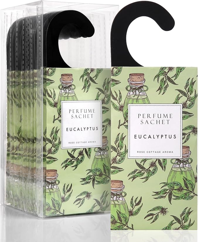 Large 12 Packs Eucalyptus Hanging Closet Deodorizer Air Freshener Long Lasting Scented Sachets Smell Goods for House, product