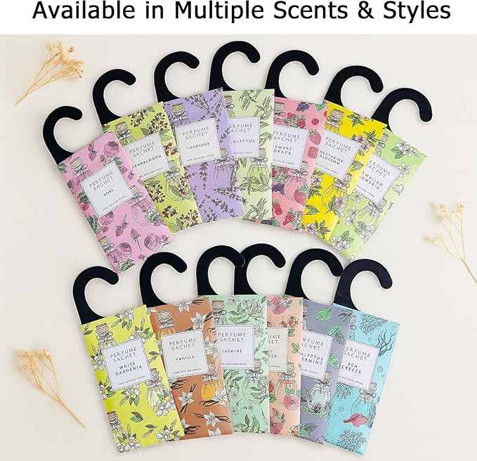 Large 12 Packs Eucalyptus Hanging Closet Deodorizer Air Freshener Long Lasting Scented Sachets Smell Goods for House