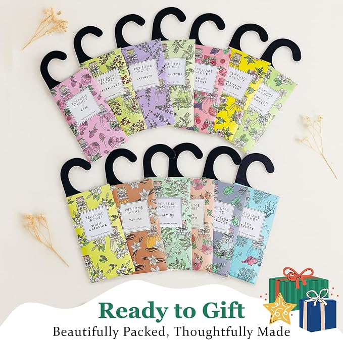 Large 12 Packs Vanilla Hanging Closet Air Freshener Scented Sachets Long Lasting Smell Goods, alternate product view 4