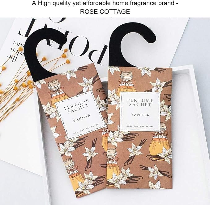 Large 12 Packs Vanilla Hanging Closet Air Freshener Scented Sachets Long Lasting Smell Goods, alternate product view 7
