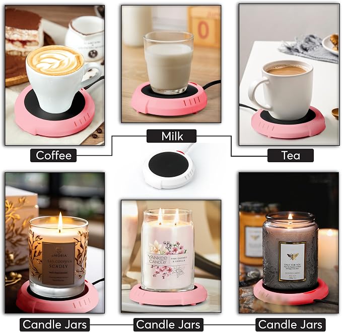Large Candle Warmer Plate Safely Releases Scents Without a Flame - Used as Candle Jar Warmer, Coffee Warmer, Mug Warmer, Cup