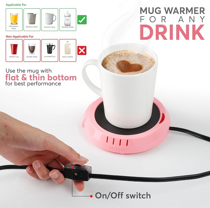 Large Candle Warmer Plate Safely Releases Scents Without a Flame - Used as Candle Jar Warmer, Coffee Warmer, Mug Warmer, Cup