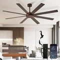 Large Ceiling Fan without Light: 66 Inch Indoor/Outdoor Fan Reversible DC Motor 6 Speed - Dual 8 Blades Big Ceiling Fans with
