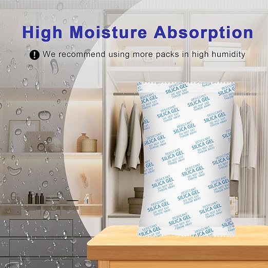 Large Desiccant Packs, 5 Packs 600 Gram Silica Gel Packets Reusable, Dehumidifier Packs for Car Desiccant, Large Moisture