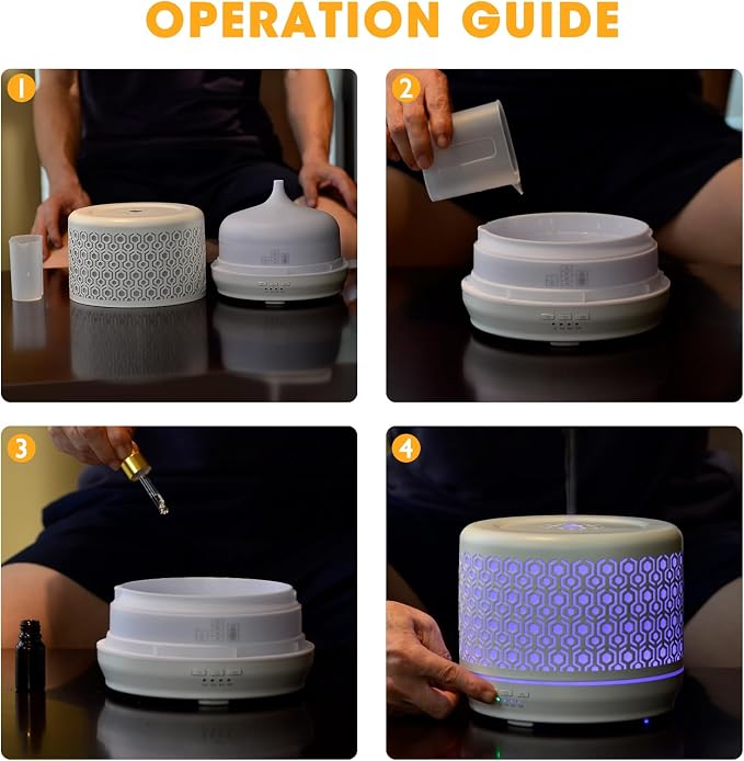 Large Essential Oil Aromatherapy Diffuser for Home Bedroom Metal Hollow Decorative Room Ultrasonic Air Scent Mist Aroma