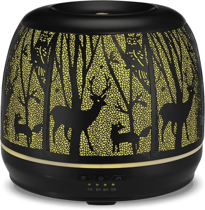 Large Essential Oil Aromatherapy Diffuser for Home Bedroom Metal Hollow Decorative Room Ultrasonic Air Scent Mist Aroma