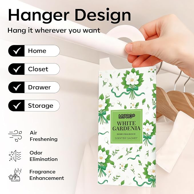Large Hanging Sachets Scented for Home 12 Pcs Potpourri Bags Long Lasting Air Freshener for Closet Drawer Car House (White