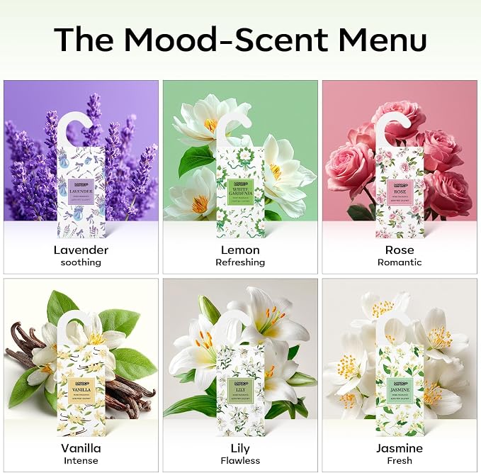 Large Hanging Sachets Scented for Home 12 Pcs Potpourri Bags Long Lasting Air Freshener for Closet Drawer Car House (White