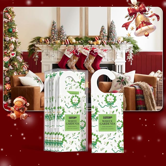 Large Hanging Sachets Scented for Home 12 Pcs Potpourri Bags Long Lasting Air Freshener for Closet Drawer Car House (White