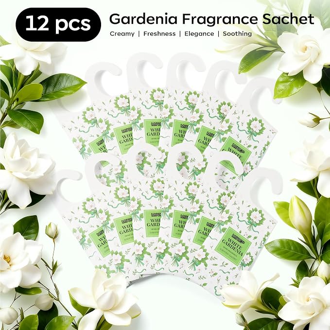Large Hanging Sachets Scented for Home 12 Pcs Potpourri Bags Long Lasting Air Freshener for Closet Drawer Car House (White