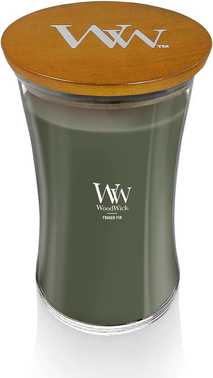 Large Hourglass Candle Fraser Fir - Premium Soy Blend Wax Pluswick Innovation Made in USA, alternate product view 2