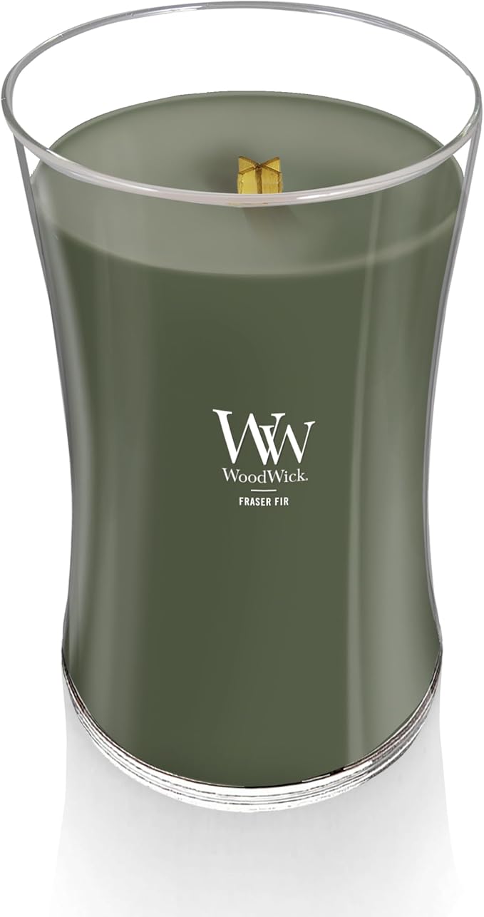 Large Hourglass Candle Fraser Fir - Premium Soy Blend Wax Pluswick Innovation Made in USA, alternate product view 3