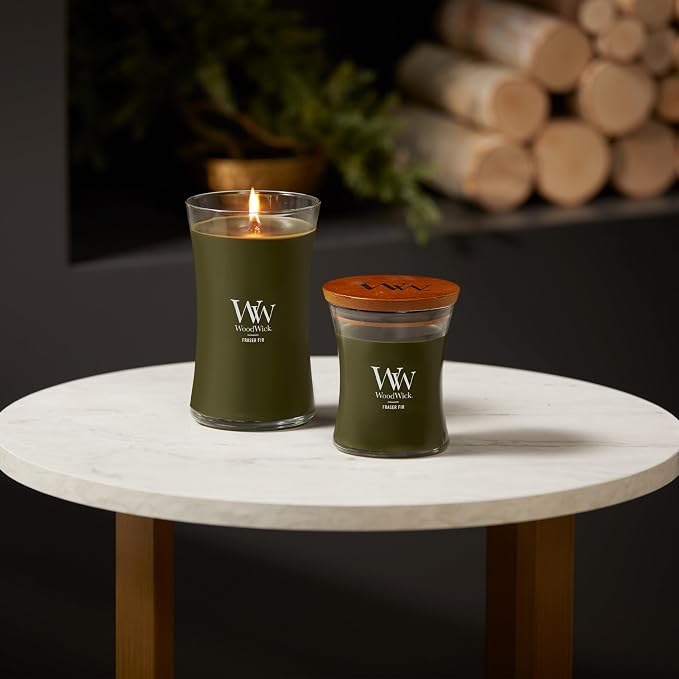 Large Hourglass Candle Fraser Fir - Premium Soy Blend Wax Pluswick Innovation Made in USA, alternate product view 4