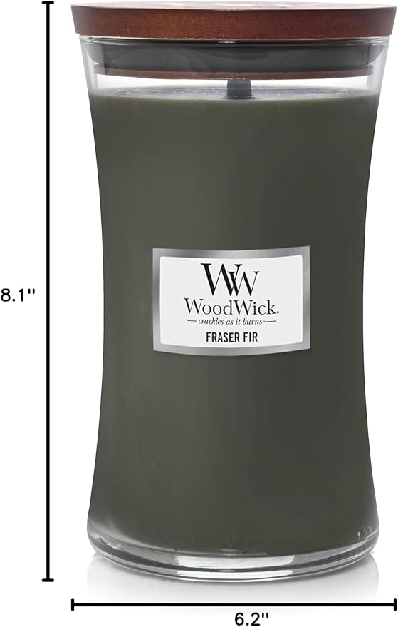 Large Hourglass Candle Fraser Fir - Premium Soy Blend Wax Pluswick Innovation Made in USA, alternate product view 7