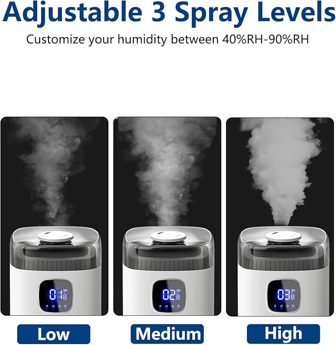 Large Humidifier for Bedroom, 9L/2.5Gal Ultrasonic Cool Mist, Easy Clean with 350ML/H Large Mist Speed, Remote control, Quiet