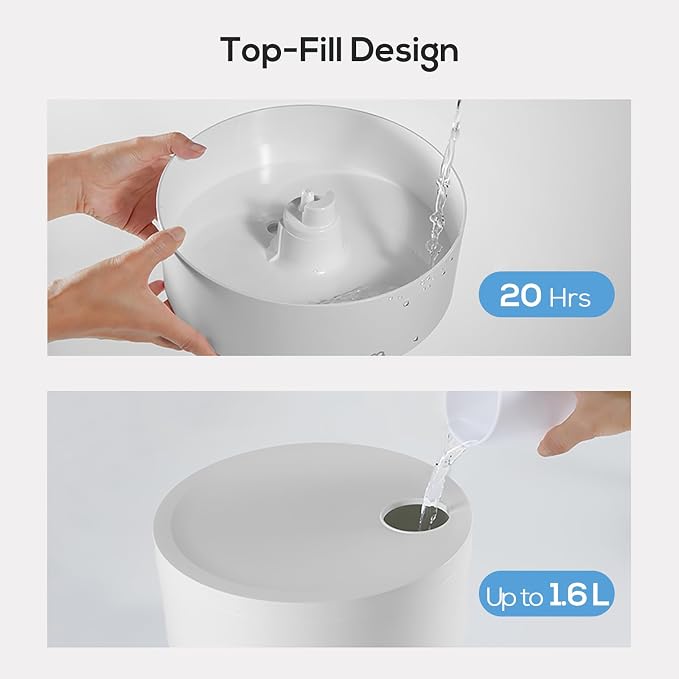 Large Humidifiers Easy to Clean,1.6L, Essential Oil Diffuser, Colorful Light,Ultrasonic Top Fill Cool Mist Humidifiers for