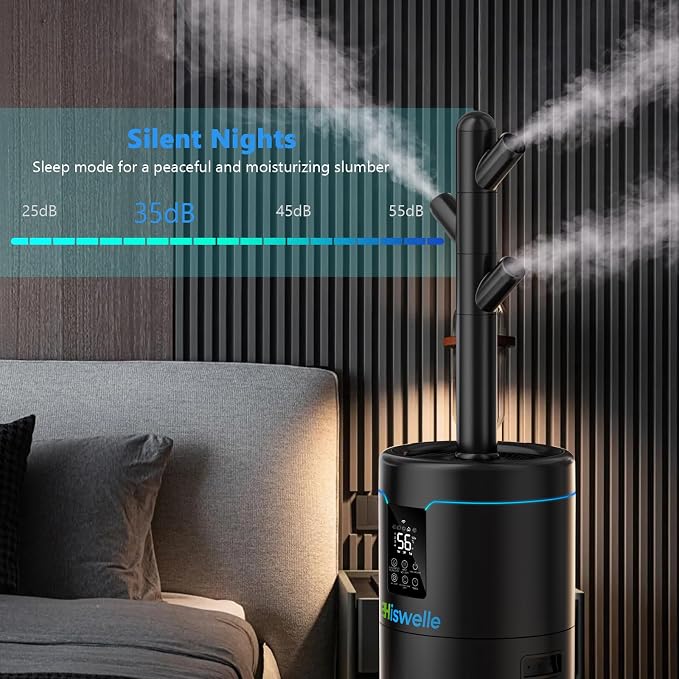 Large Humidifiers for Bedroom, 4.5 Gal Cool Mist Humidifier for Large Room Whole House with Remote Control, 800mL/h Output