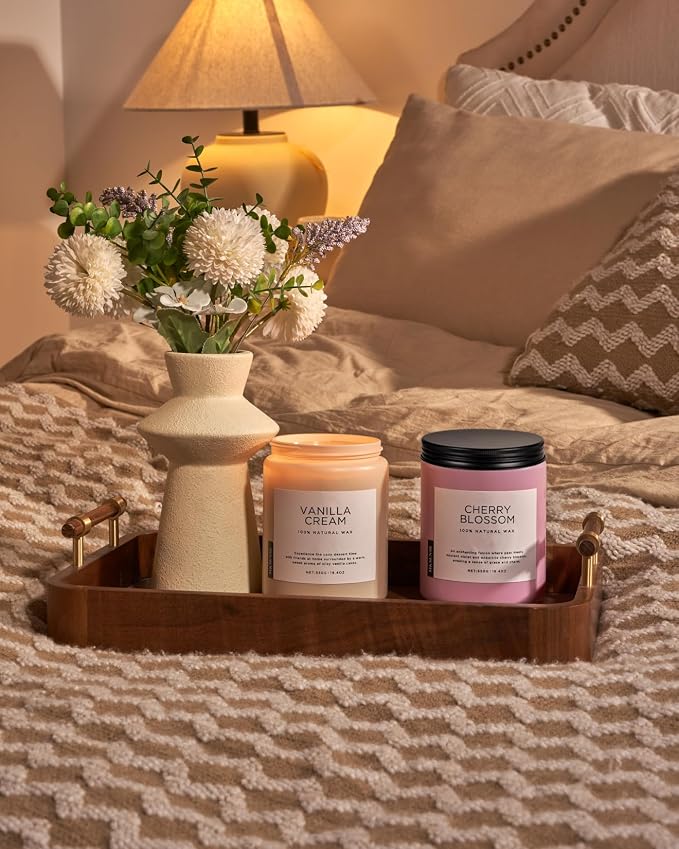 Large Vanilla Scented Candles for Home, 19.4oz Organic Soy Wax, 110-Hour Long Lasting Burning, alternate product view 7